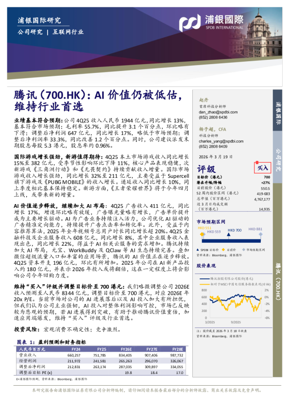 AI价值仍被低估,维持行业首选