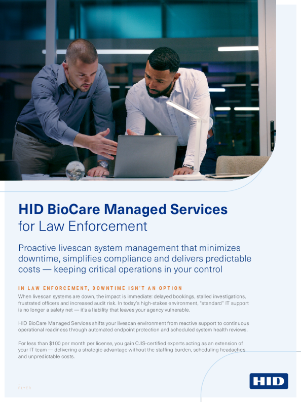 HID BioCare执法管理服务销售表