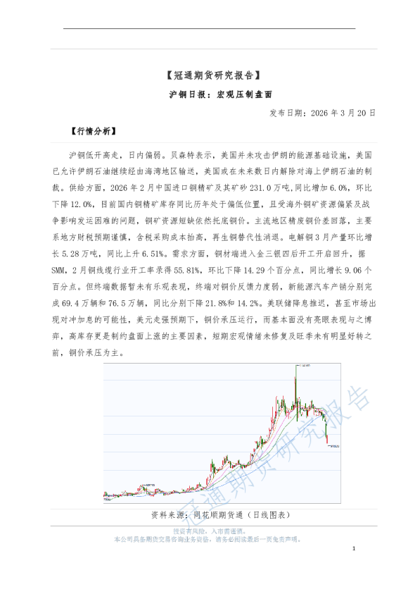 沪铜日报:宏观压制盘面