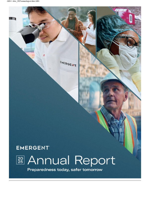 Emergent BioSolutions Inc 2025年度报告