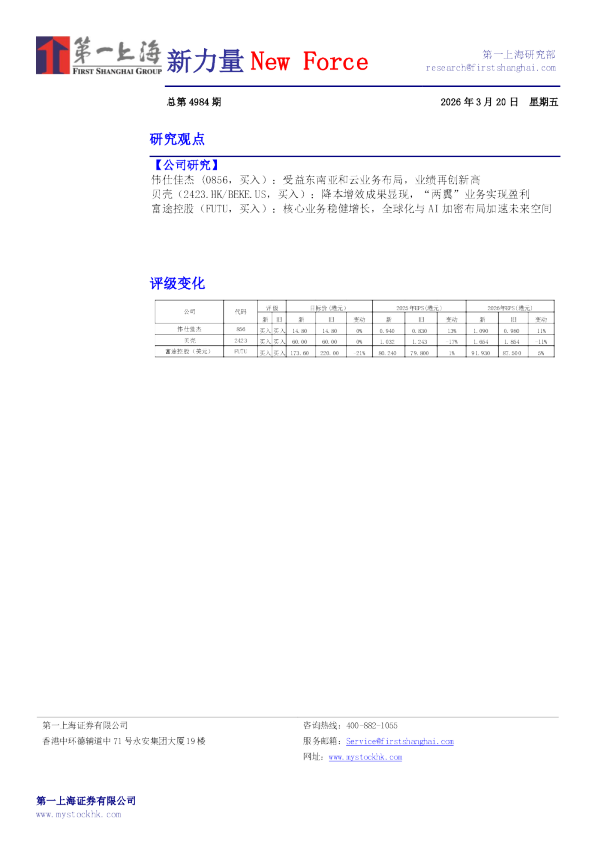 新力量NewForce总第4984期