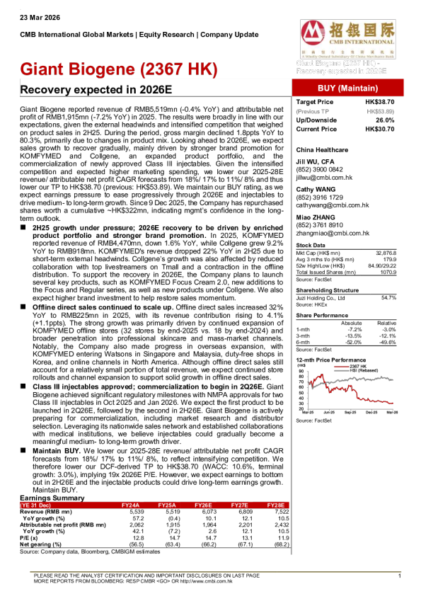 Recovery expected in 2026E