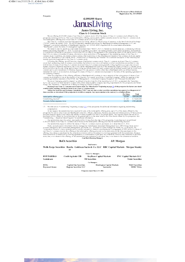 Janus Living Inc-A-1美股招股说明书(2026-03-23版)