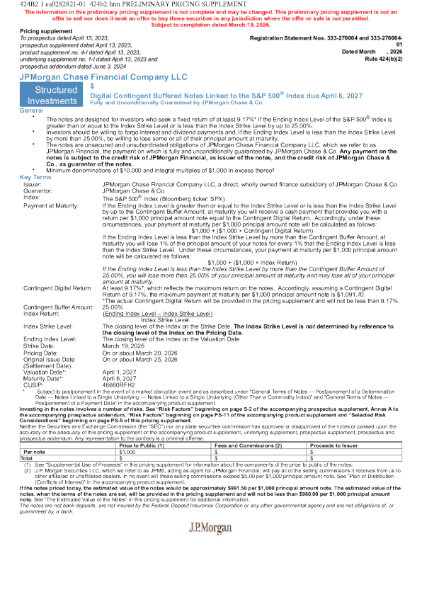 摩根大通美股招股说明书(2026-03-23版)