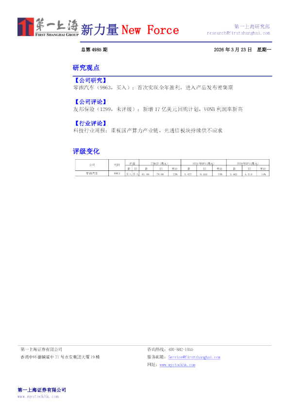 新力量NewForce总第4985期