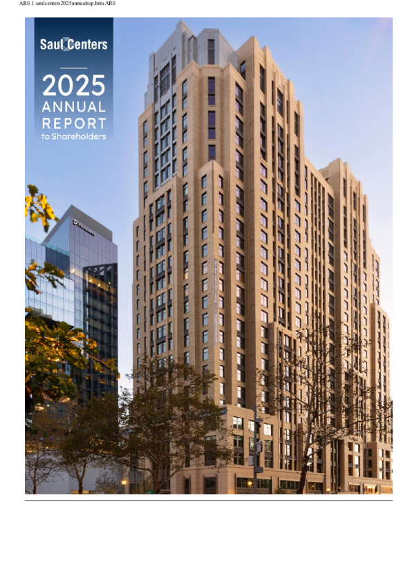 Saul Centers Inc 2025年度报告