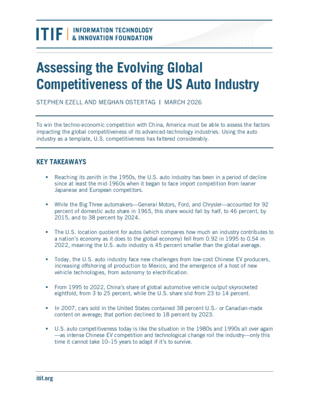 评估美国汽车工业不断发展的全球竞争力