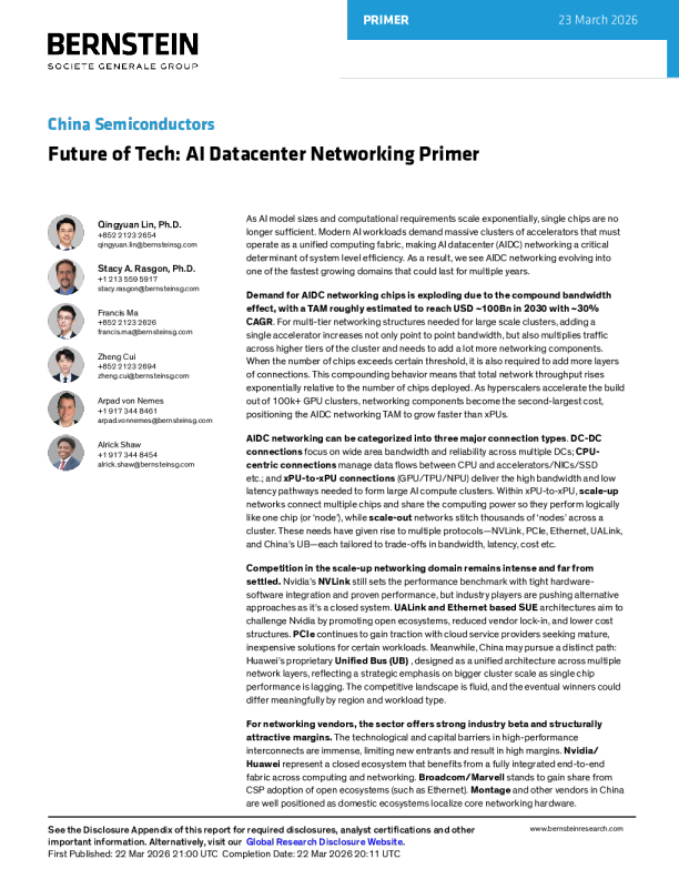 中国半导体:科技未来:AI数据中心网络入门