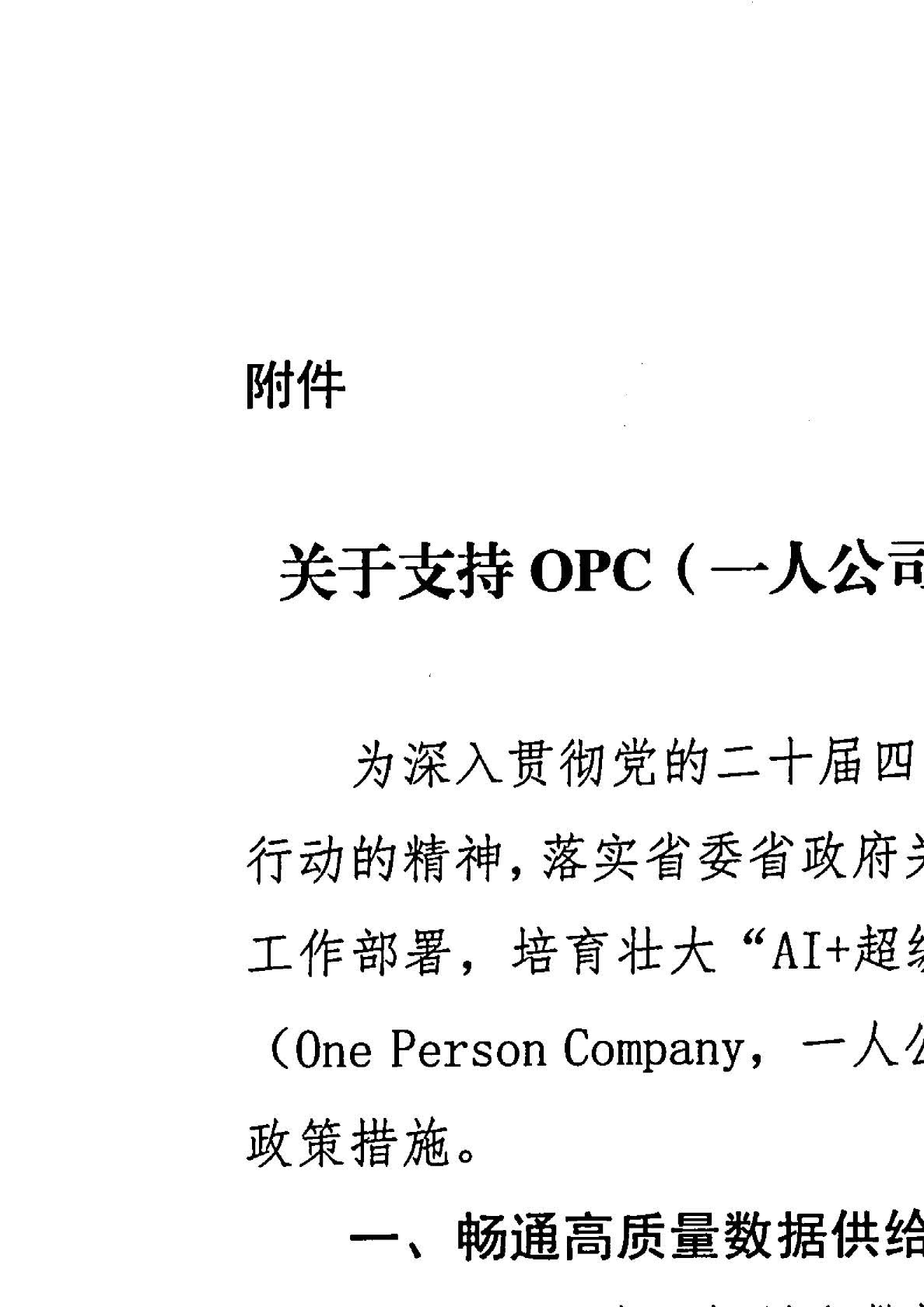 湖北省数据局《关于支持 OPC (一人公司) 新模式加快发展若干措施》