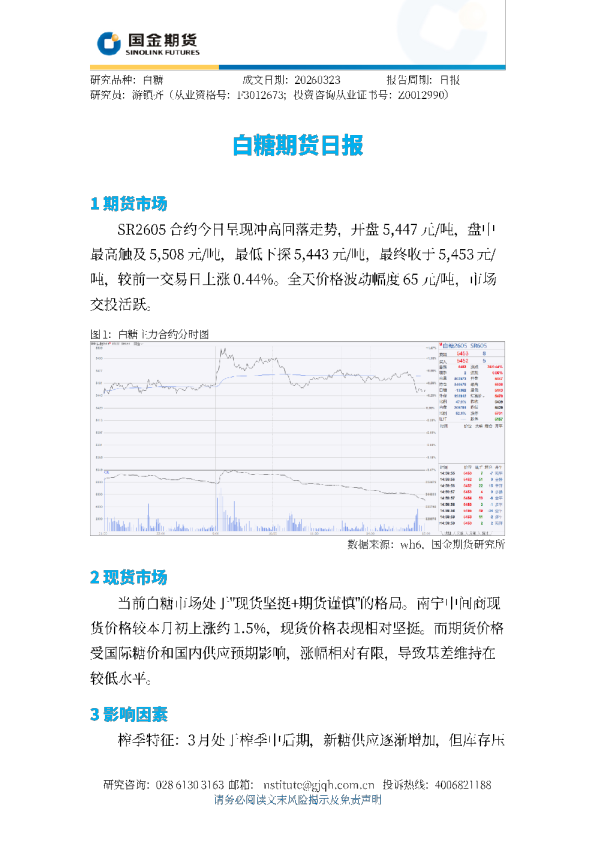 白糖期货日报
