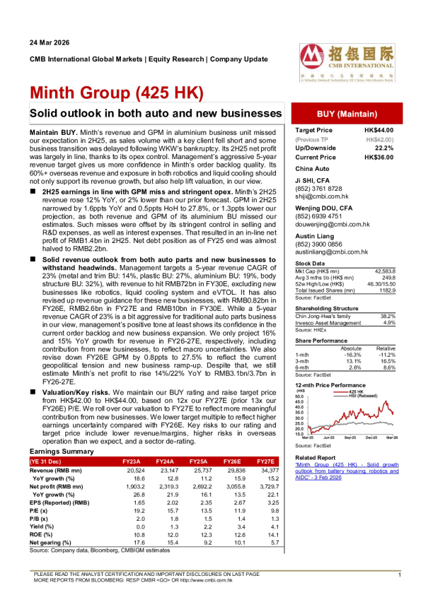 Solid outlook in both auto and new businesses