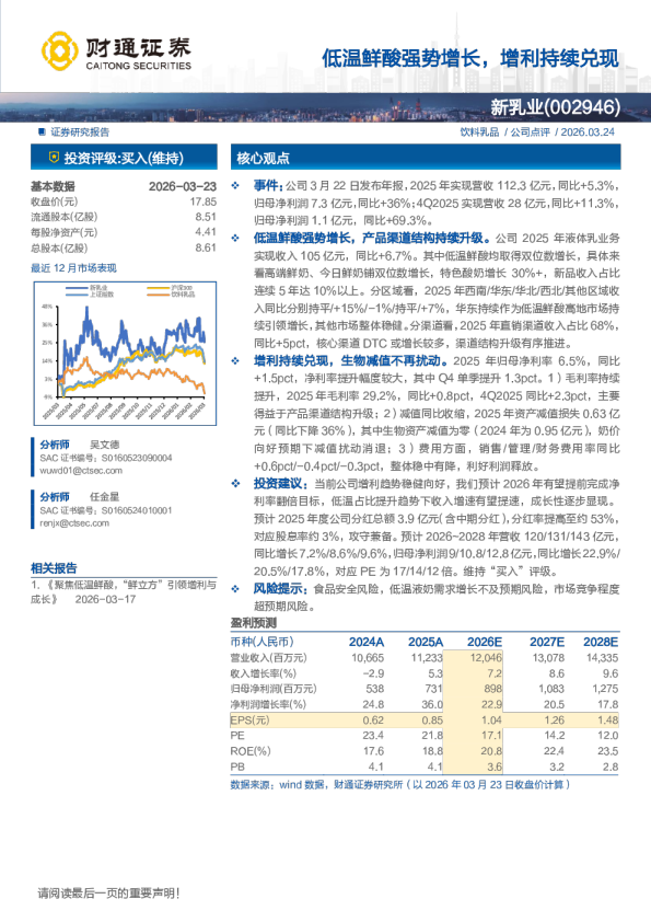 低温鲜酸强势增长，增利持续兑现