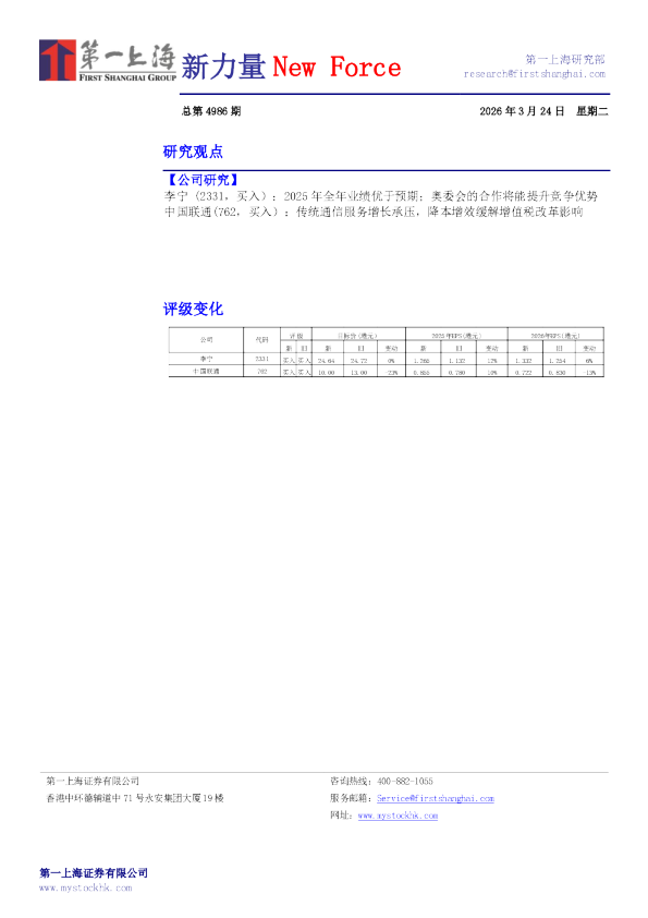 新力量NewForce总第4986期