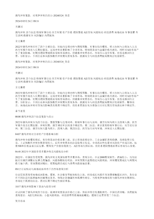 俄乌冲突复盘对美伊冲突的启示20260324