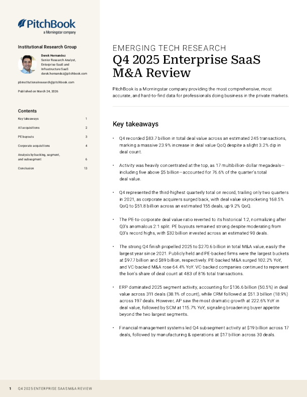 2025年第四季度企业SaaS并购回顾