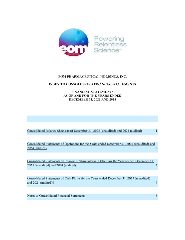 EOM Pharmaceuticals Holdings Inc 2025年度报告