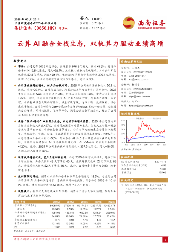 云算AI融合全栈生态，双轨算力驱动业绩高增