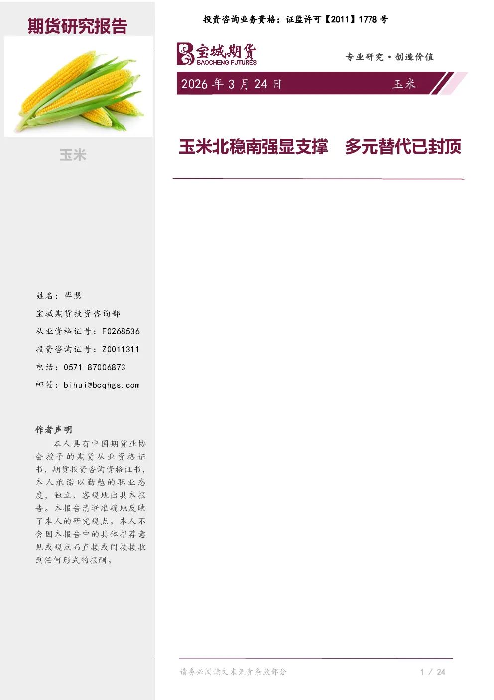报告封面