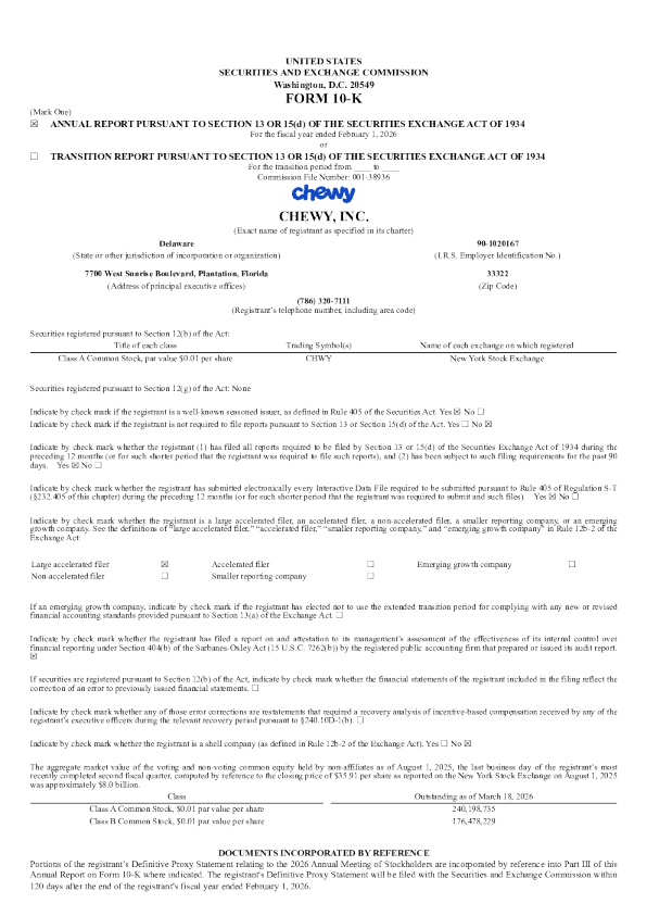 Chewy Inc-A 2025年度报告