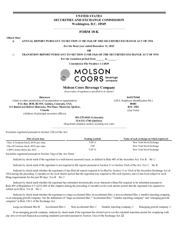 莫尔森库尔斯酿酒 2025年度报告