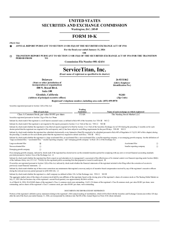 ServiceTitan Inc-A 2025年度报告