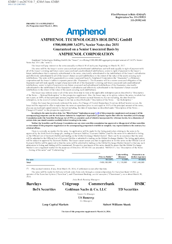 安费诺美股招股说明书(2026-03-25版)