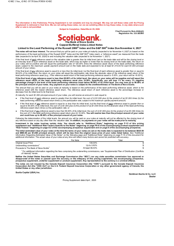 加拿大丰业银行美股招股说明书(2026-03-25版)