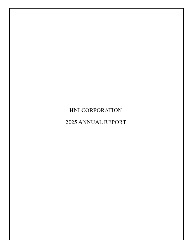HNI Corp 2025年度报告