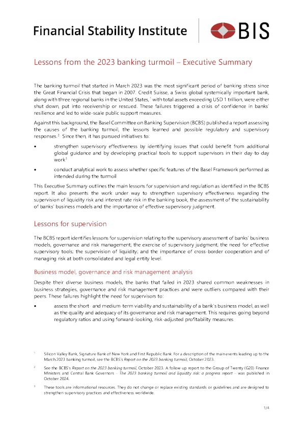 2023年银行业动荡的教训——执行摘要
