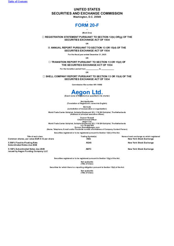 荷兰全球保险 2026年年度报告和过渡报告