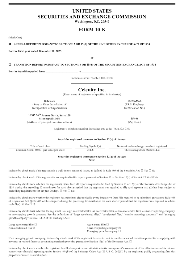 Celcuity LLC 2025年度报告