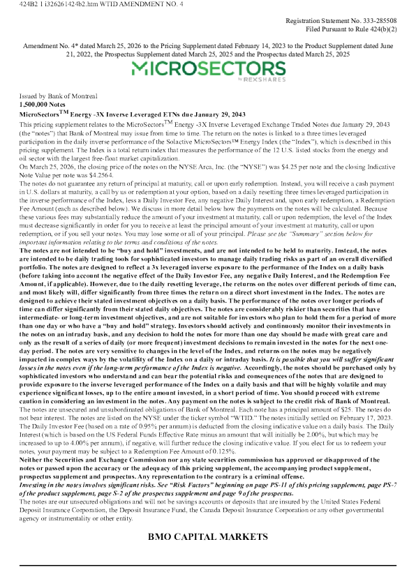 蒙特利尔银行美股招股说明书(2026-03-26版)