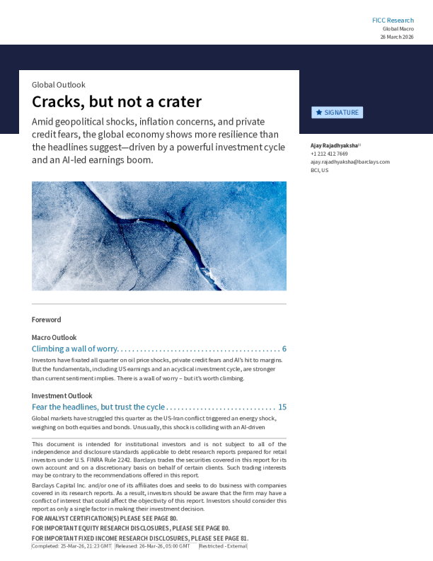 全球展望：裂痕，但非深坑