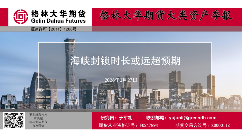 大类资产季报：海峡封锁时长或远超预期