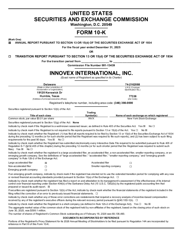 Innovex International Inc 2025年度报告