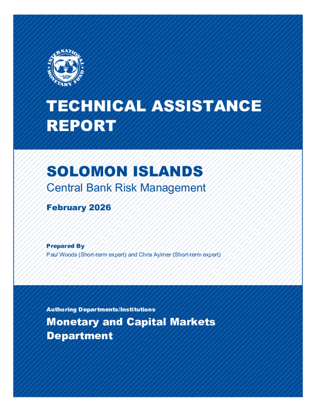 所罗门群岛:中央银行风险管理技术援助报告