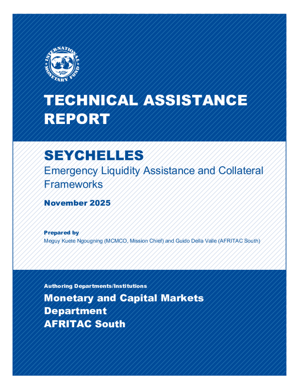 塞舌尔:技术援助报告紧急流动性援助和抵押品框架