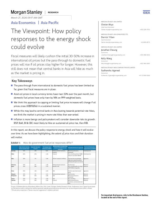 观点：能源冲击下的政策应对可能如何演变