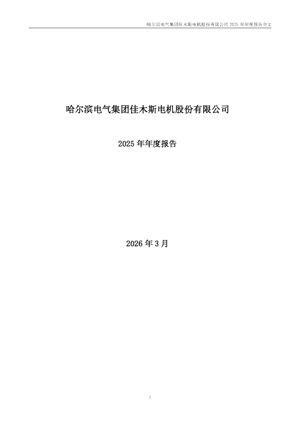 佳电股份：2025年年度报告