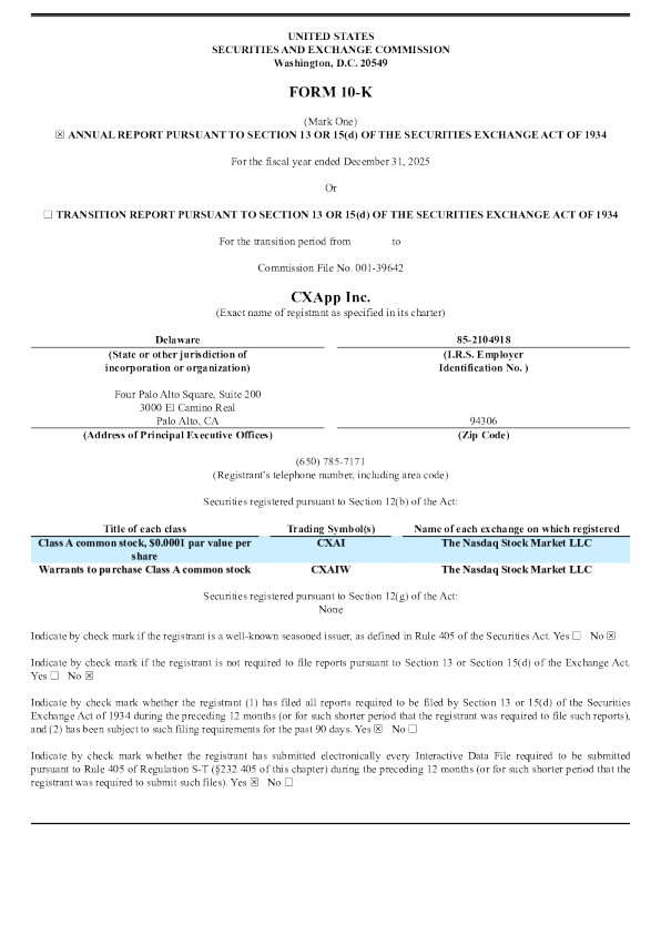 CXApp Inc-A 2025年度报告