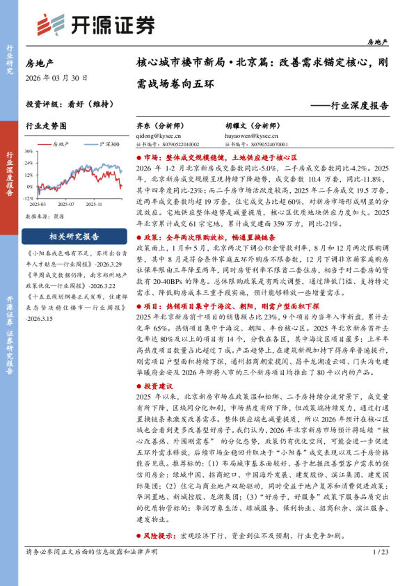核心城市楼市报告：北京房地产篇