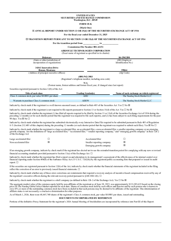 AirJoule Technologies Corp-A 2025年度报告