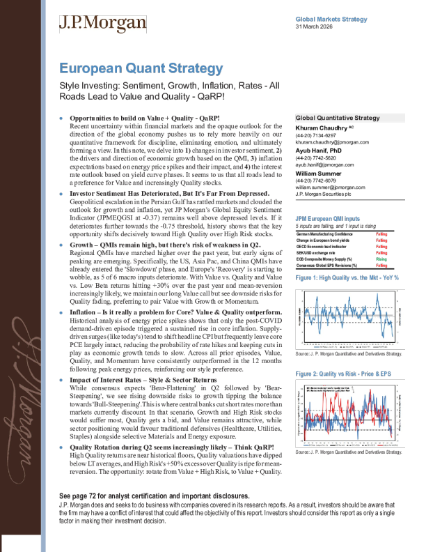 欧洲量化策略：风格投资：情绪、增长、通胀、利率-条条大路通价值与质量-QaRP！