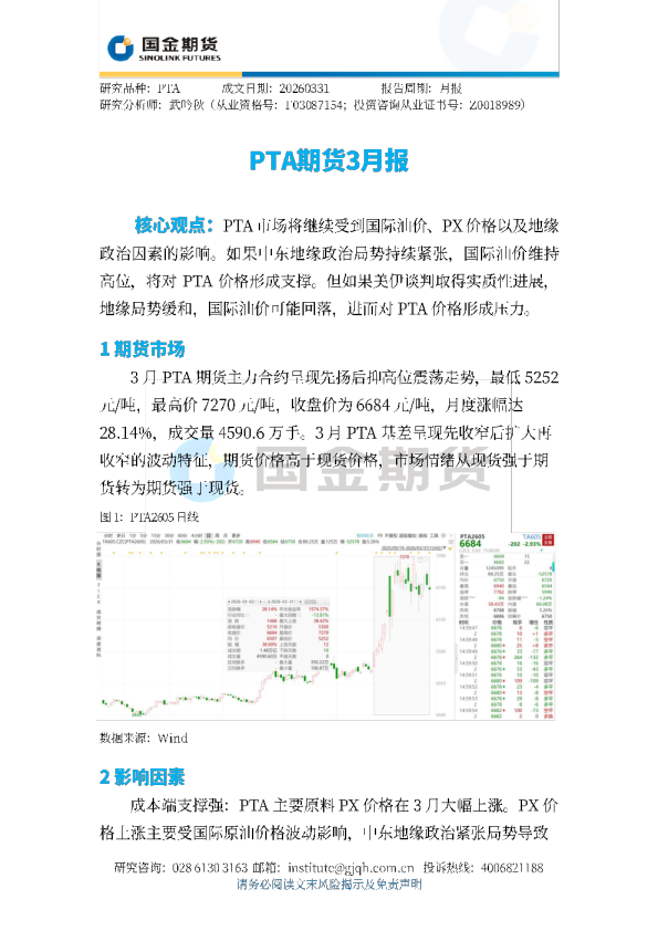 PTA期货3月报