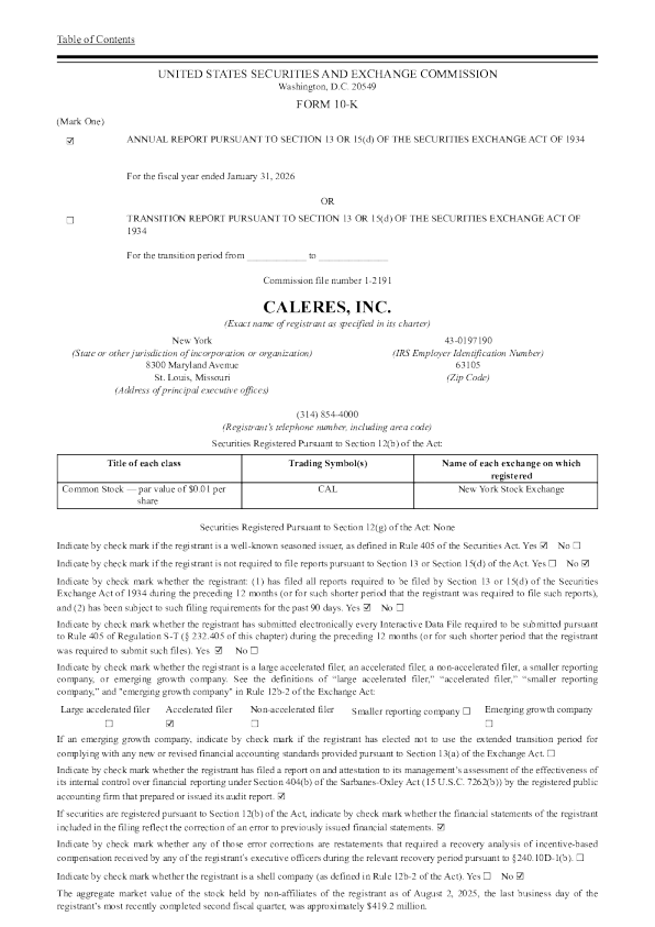 Caleres Inc 2025年度报告