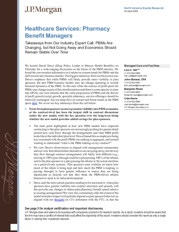 行业专家电话会议纪要：药品福利管理（PBM）正在变化，但不会消失，长期经济状况应保持稳定

Industry expert telephone conference minutes: Pharmaceutical Benefit Management (PBM) is changing, but it will not disappear, and the long-term economic situation should remain stable.