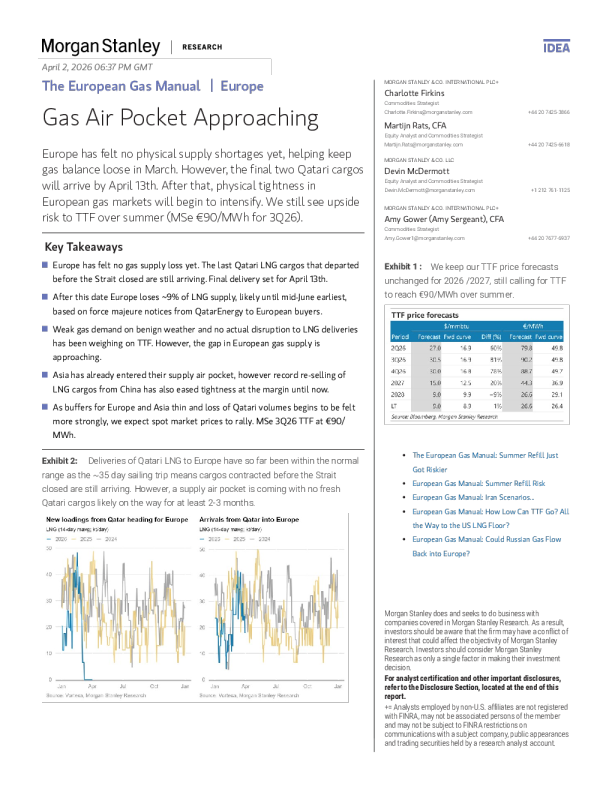 欧洲天然气手册：天然气气穴即将来临