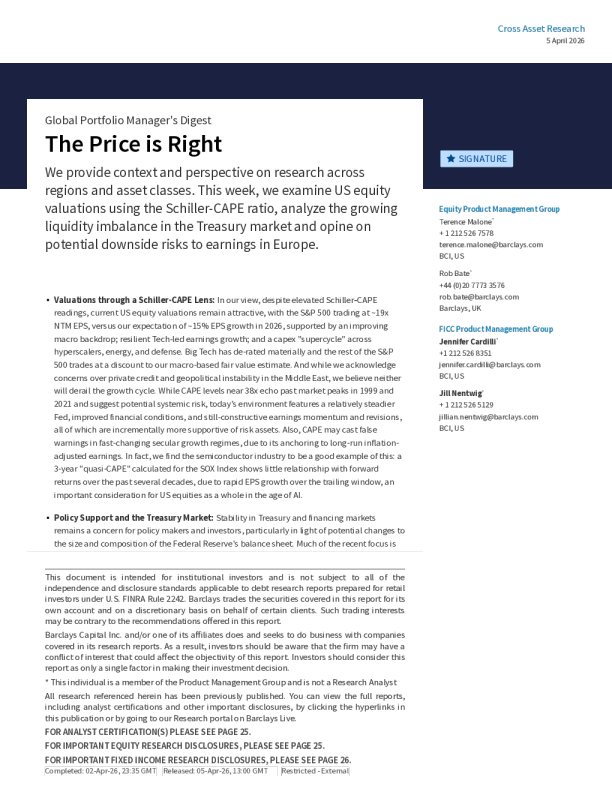 全球投资组合经理摘要：价格合理