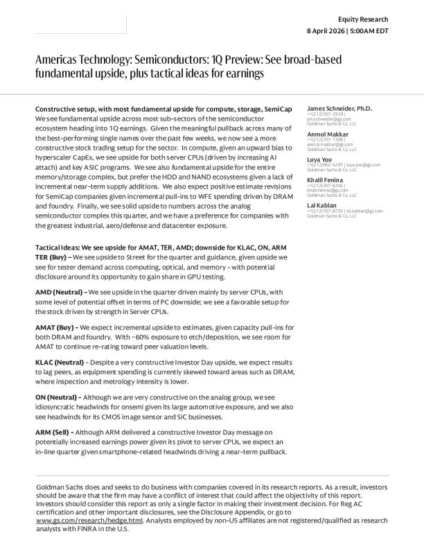 美洲科技：半导体：第一季度预览：基本面全面向好，外加盈利战术思路