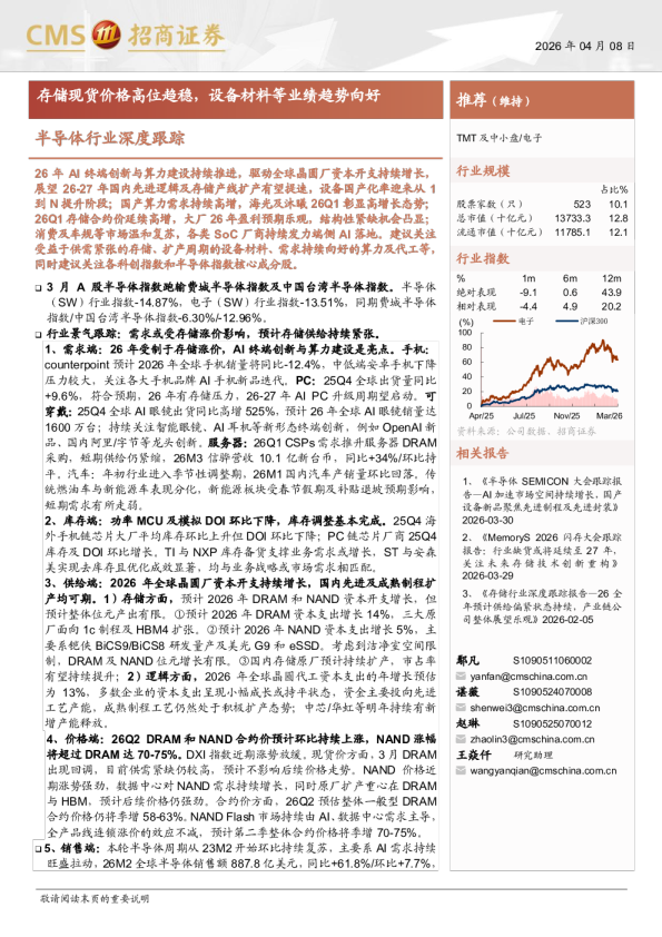 半导体行业深度跟踪